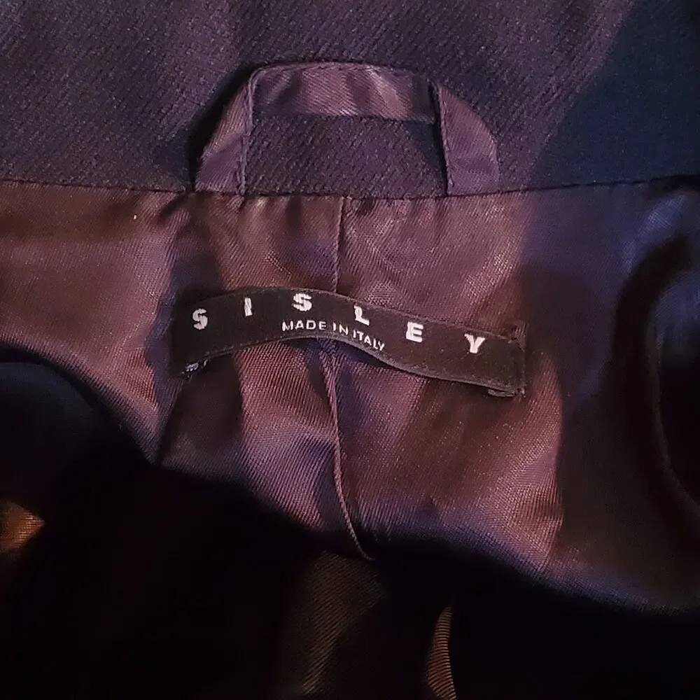 Sisley Vintage Black 4 Button long line blazer jacket Size 40 EU Great condition - Picture 10 of 10